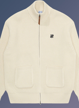 HIAUTO UND秋冬季明星同款纯色毛衣男女情侣款刺绣LOGO图案外套