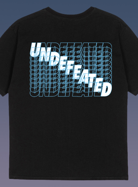 不败五道杠 HIAUTO UND 夏季圆领短袖幻影字母印花 男女情侣款T恤