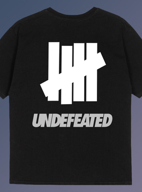 不败五道杠 HIAUTO UND夏季圆领短袖字母LOGO印花男女情侣款T恤潮