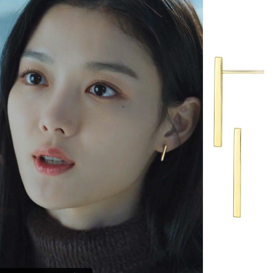 亲爱的X金裕贞同款耳钉白雅珍极简几何长方条形耳环韩版女小众