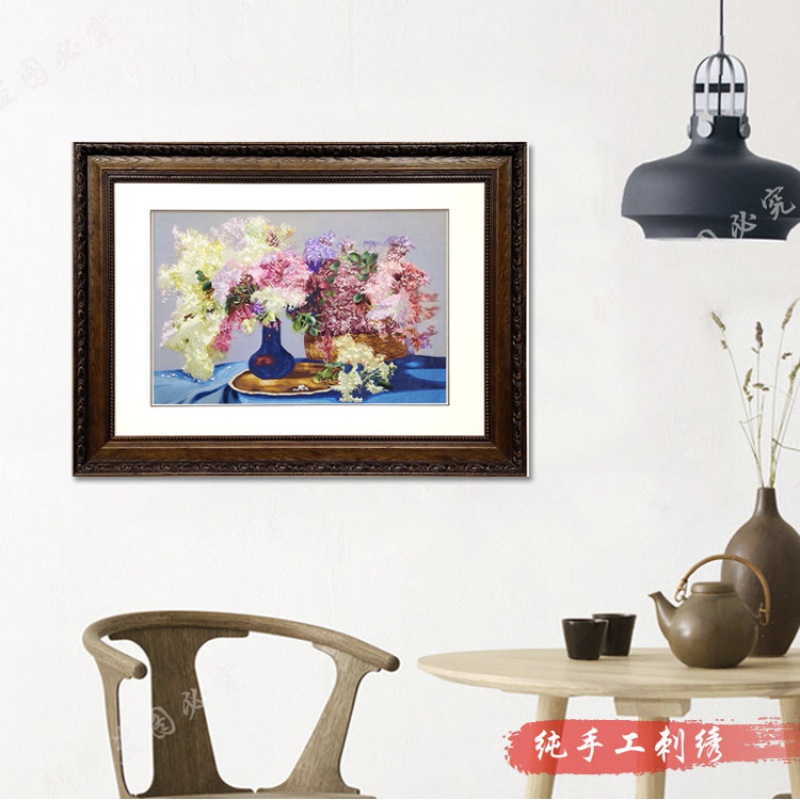 蜀绣 花瓶客厅卧室书房玄关茶室会客室装饰画