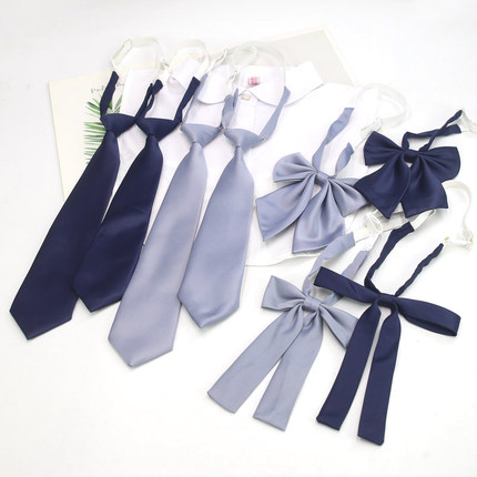 灰色藏青领带深蓝色领花儿童幼儿园校服小学生套装蝴蝶结服饰男女