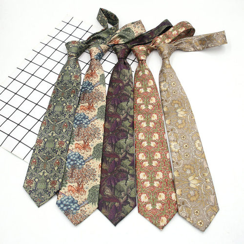 印花涤纶丝复古古着领带