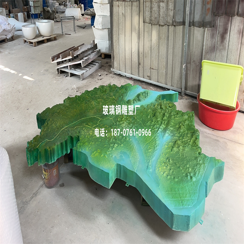 玻璃钢地图雕塑定制大型地形模型