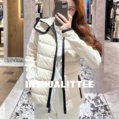25s新款鹅绒拼色收腰羽绒服外套