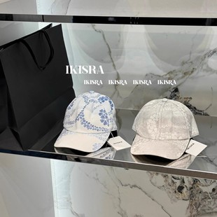 品质升级 水波纹花朵印花鸭舌帽帆布棒球帽