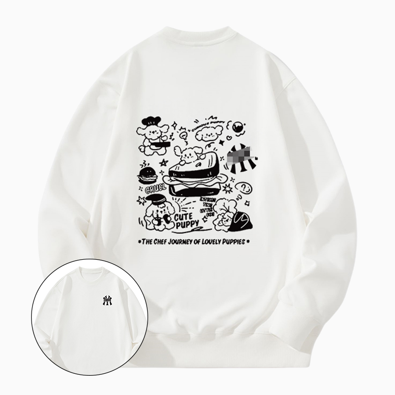 MY卫衣男女秋冬上衣简约宽松印花长袖潮流情侣装学生休闲套头上衣