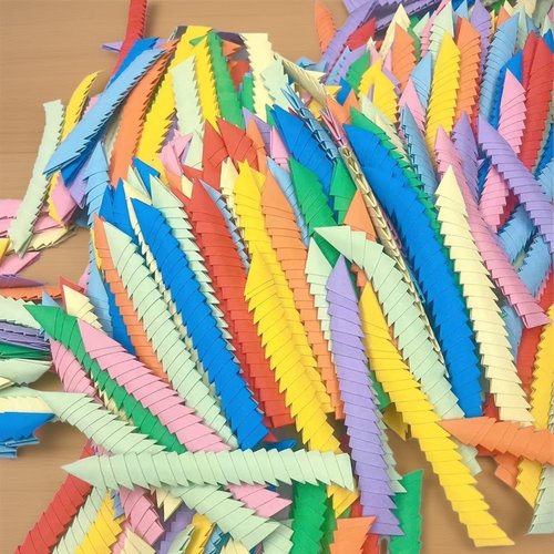 4cm*6cm三角叉手工折纸半成品三角插片专用纸材料花瓶片组合剪纸