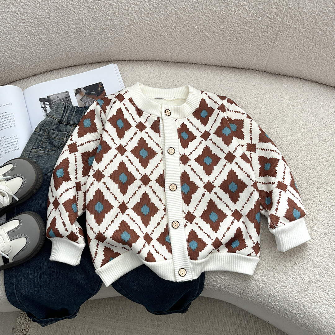 儿童外套2025新款男女童秋冬开衫