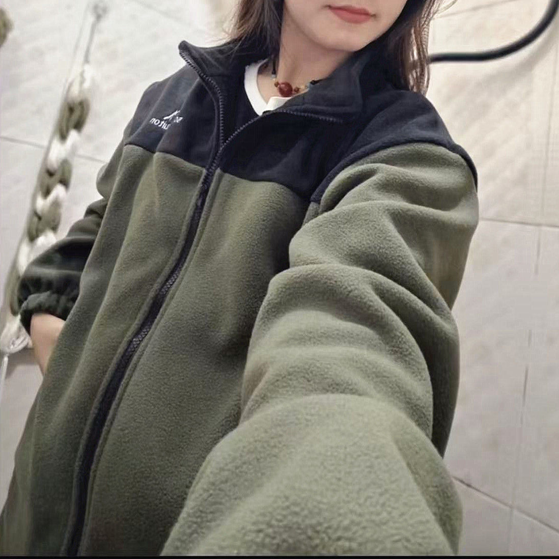 立领抓绒衣男加厚保暖拉链开衫