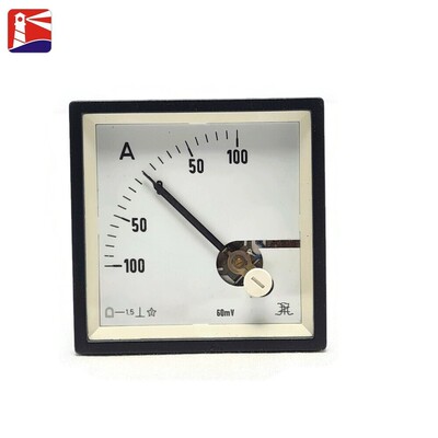 Eltime Panel Meter 100-0-100 Amps Scale. 72mm Square. Made i