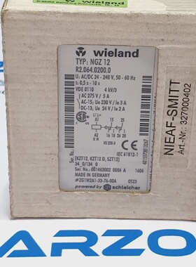 WIELAND TYP NGZ 12 ELECTRONIC TIME RELAY R2.064.0200.0 24230