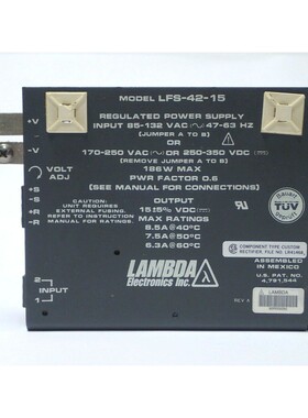 LAMBDA LFS-42-15 REGULATED POWER SUPPLY IN 85-132 VAC OUT 15