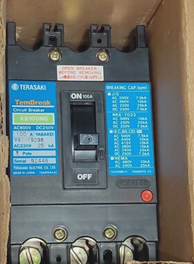 NEW TERASAKI XE100NS 3 POLE 100 AMP TemBreak CIRCUIT BREAKER