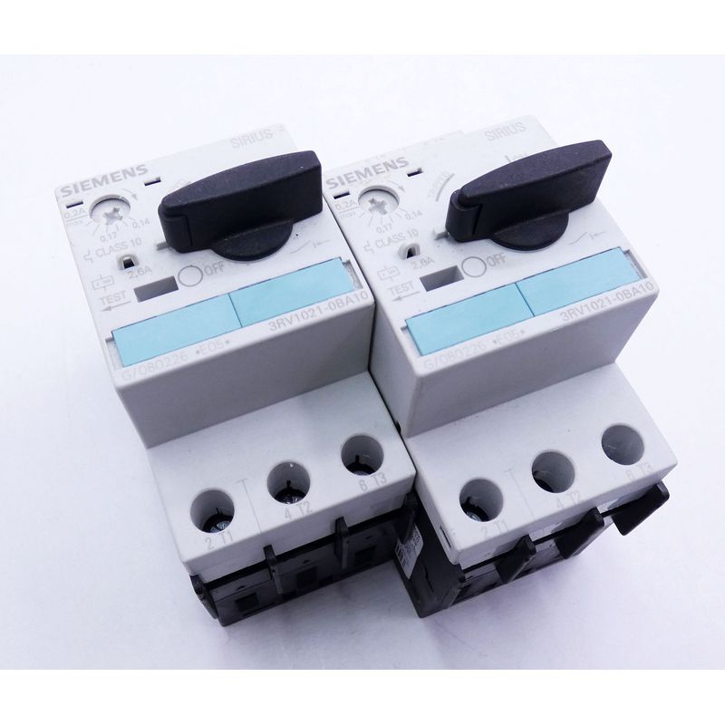 2x Siemens 3RV1021-0BA10 3RV1 021-0BA10 E-Stand: 05 Leistung