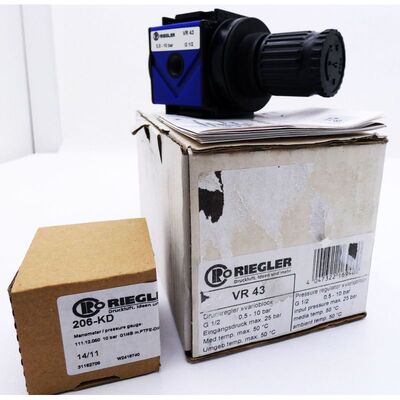 Riegler VR 43 G 1/2 0,5 - 10 bar Druckregler + 206- KD Manom