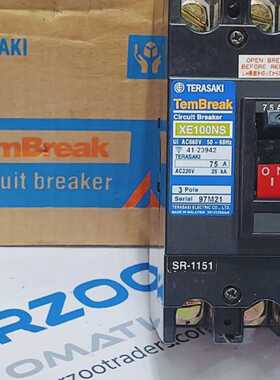 NEW TERASAKI XE100NS 3 POLE 75A TemBreak CIRCUIT BREAKER AC2