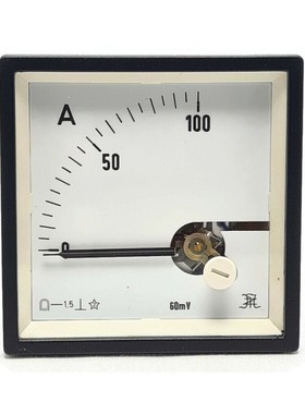Standard Moving Coil Panel Meter Scale 0~100 Amps. Square 72
