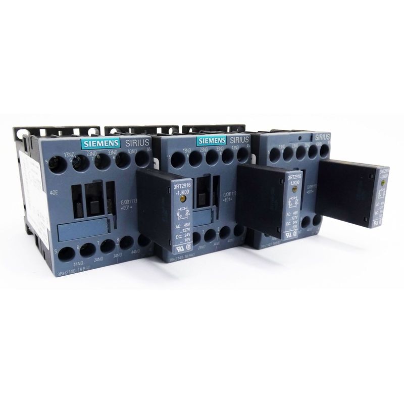 3x Siemens 3RH2140-1BB40 E: 01 Hilfsschütz + 3RT2916-1JK00