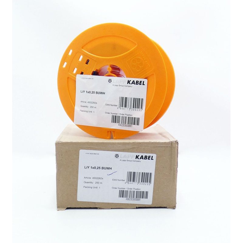 Lappkabel LiY 1x0.25 BUWH strand, blue/white 0.25mm2 250m 45