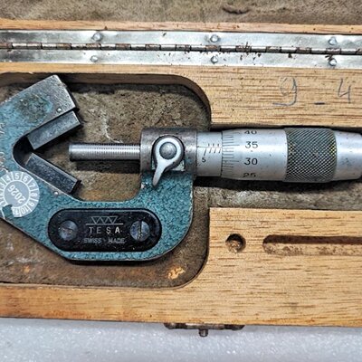TESA AS32W / 81 V-Anvil Micrometer 2026 calibration sticker