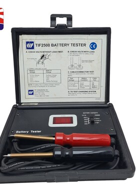 TIF2500 Batterietester. Testet Gleichstrom-Volt, Ladezustand
