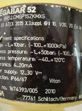 Vegabar52 Br52.Cmgp1Szkmxs  Transmetteur De Pression Submers