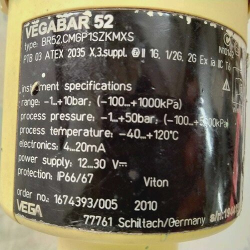 Vegabar52 Br52.Cmgp1Szkmxs  Transmetteur De Pression Submers