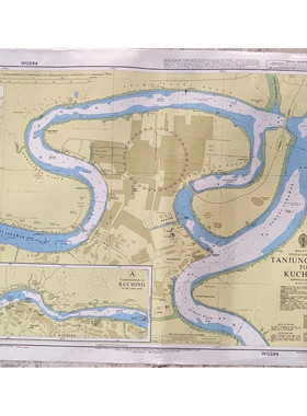 Admiralty 1823 TANJUNG BAKO TO KUCHING MALAYSIA Nautical Mar