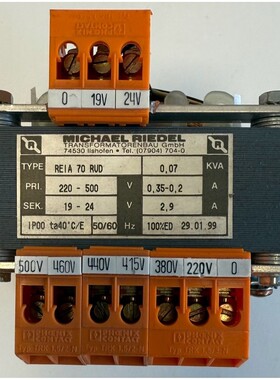 Michael Riedel Transformator / Pri. 220-500V / Sec. 19-24 V