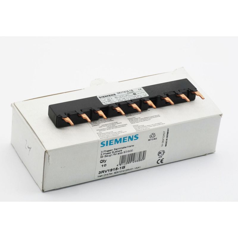10x Siemens 3RV1915-1B 3RV1 915-1B 3 Phasen Sammelschiene -u