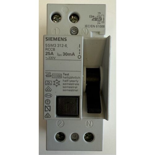 Siemens FI/LS-Schalter / 25A / 30mA / ~230V / 5SM3 312-6 RCC