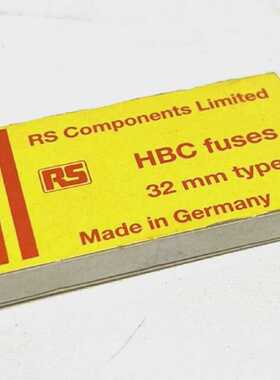 RS Components Limited HBC fuses 32mm type F 1A  63 A 10x