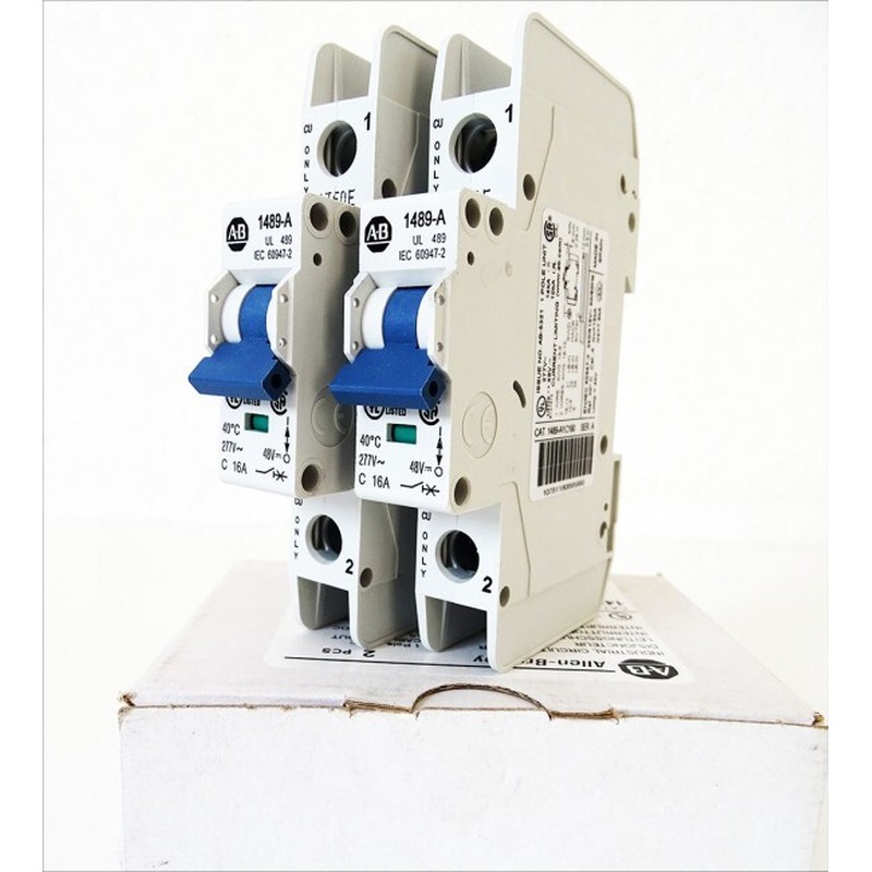 2x Allen Bradley 1489-A1C160 Ser A Leitungsschutzschalter 1P