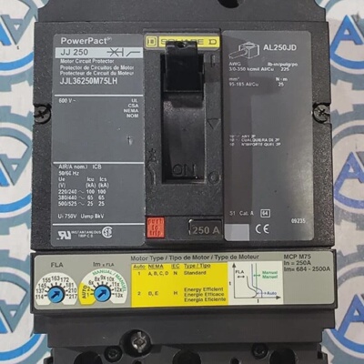 Cuadrado D JJL36250M75LH 3 Polo 250Amp Tipo JJ150 Powerpact