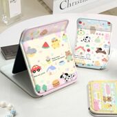 动物乐园桌面立式 镜子高清加厚防摔外出随身便携化妆镜全包边卡通