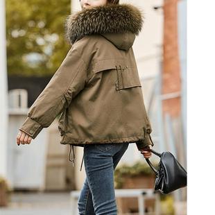 短款派克羽绒服女冬新款韩版宽松休闲加厚白鸭绒真狐狸毛可拆内胆