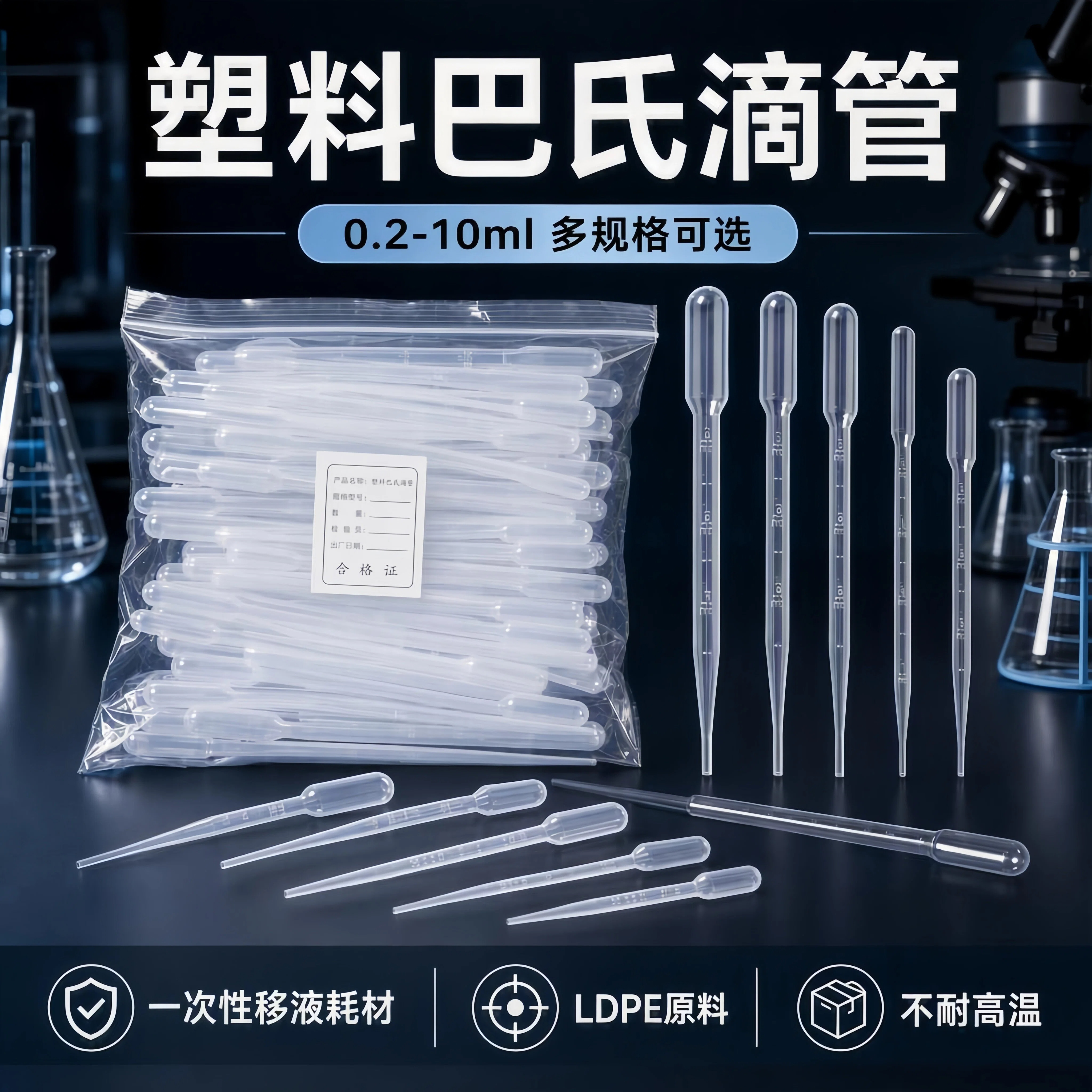 塑料滴管一次性巴氏滴管无菌图片