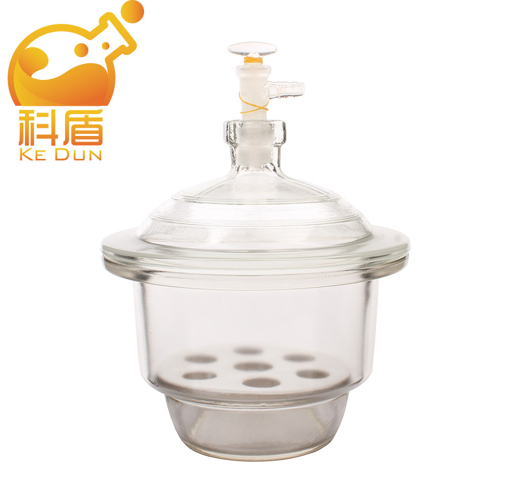 白色真空玻璃干燥器 120/150/180/210/240/300//350/400/450 透明真空干燥器  实验室干燥皿