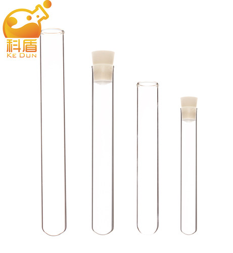 玻璃试管12*75/12*100/15*100/15*150/18*180/20*200mm 带海绵硅胶塞 具塞 硼硅料