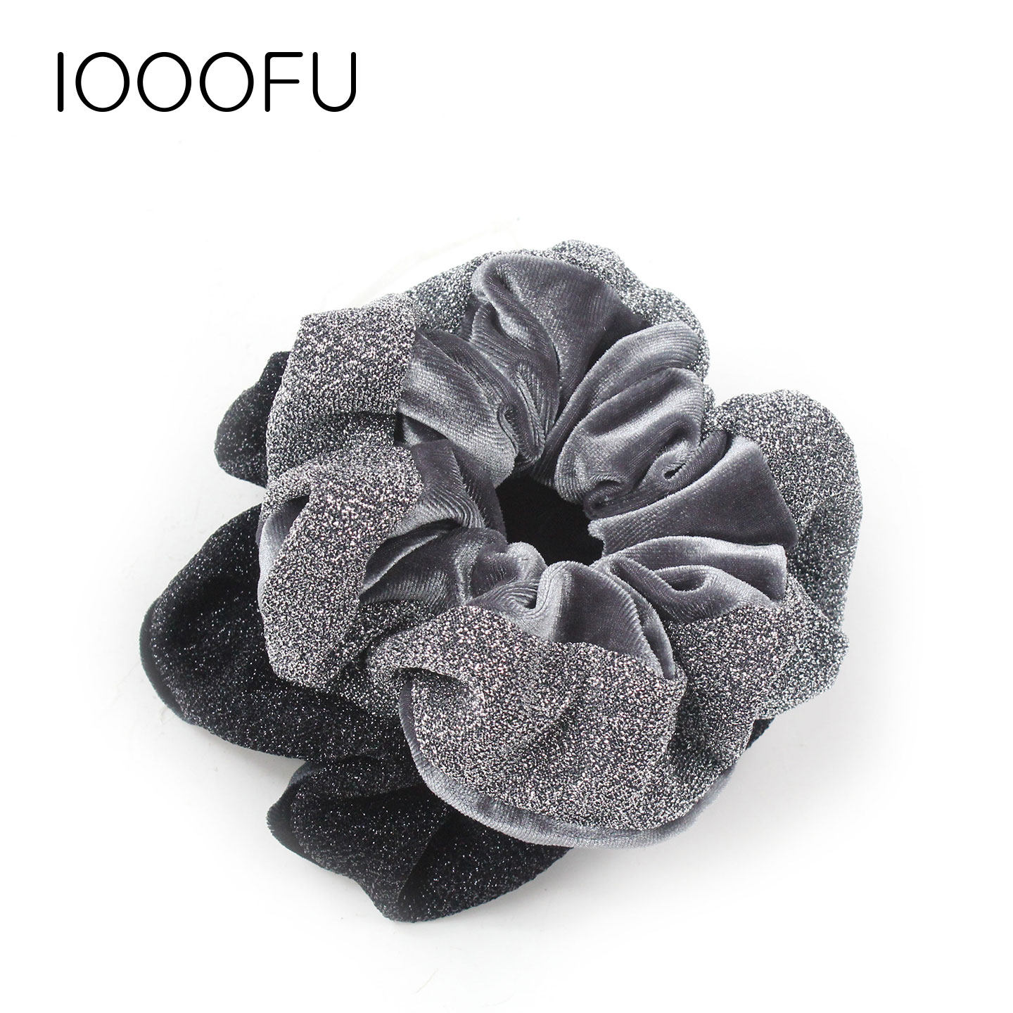 韩国baket气质闪闪丝绒大肠发圈扎头发绳宽边高级感马尾百搭头饰