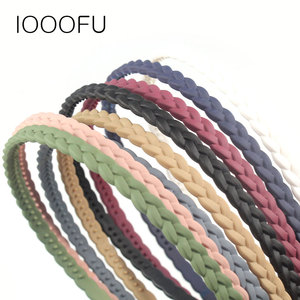 韩国纯色窄麻花发箍带齿防滑交叉细头箍洗脸敷面膜卡碎发百搭外带