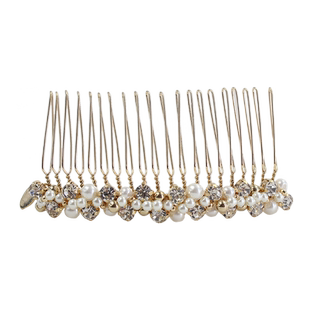 韩国珍珠韩系少女感发卡水钻插梳碎发甜美女发夹时尚款发梳倒插梳