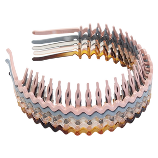 高韧性带齿洗脸树脂头饰头箍韩国亮面透色卡碎发发箍防滑简约外带