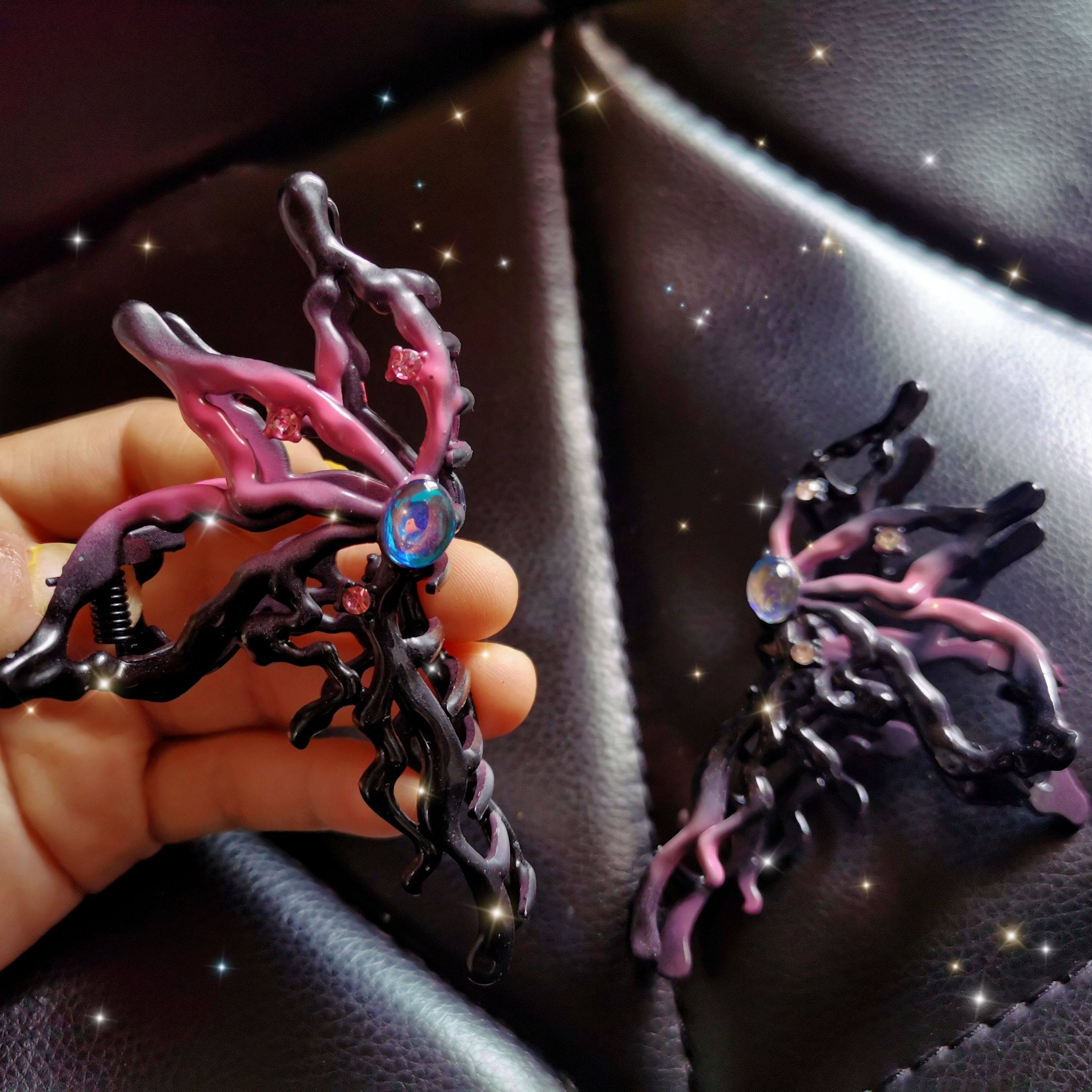 蝶谷花饰尾货清仓黑粉蝴蝶爪夹小众高级感渐变色合金蝴蝶发饰夹子,饰品/流行首饰/时尚饰品新,发饰,淘宝优惠券,粉丝福利购,淘宝优惠卷