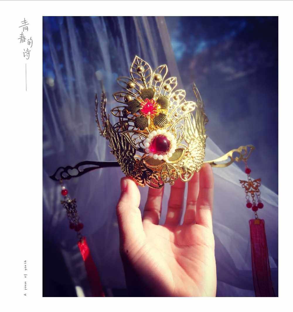 太子悦神发冠谢怜cos发冠头冠婚服花冠天宫赐福花怜衍生汉服发冠