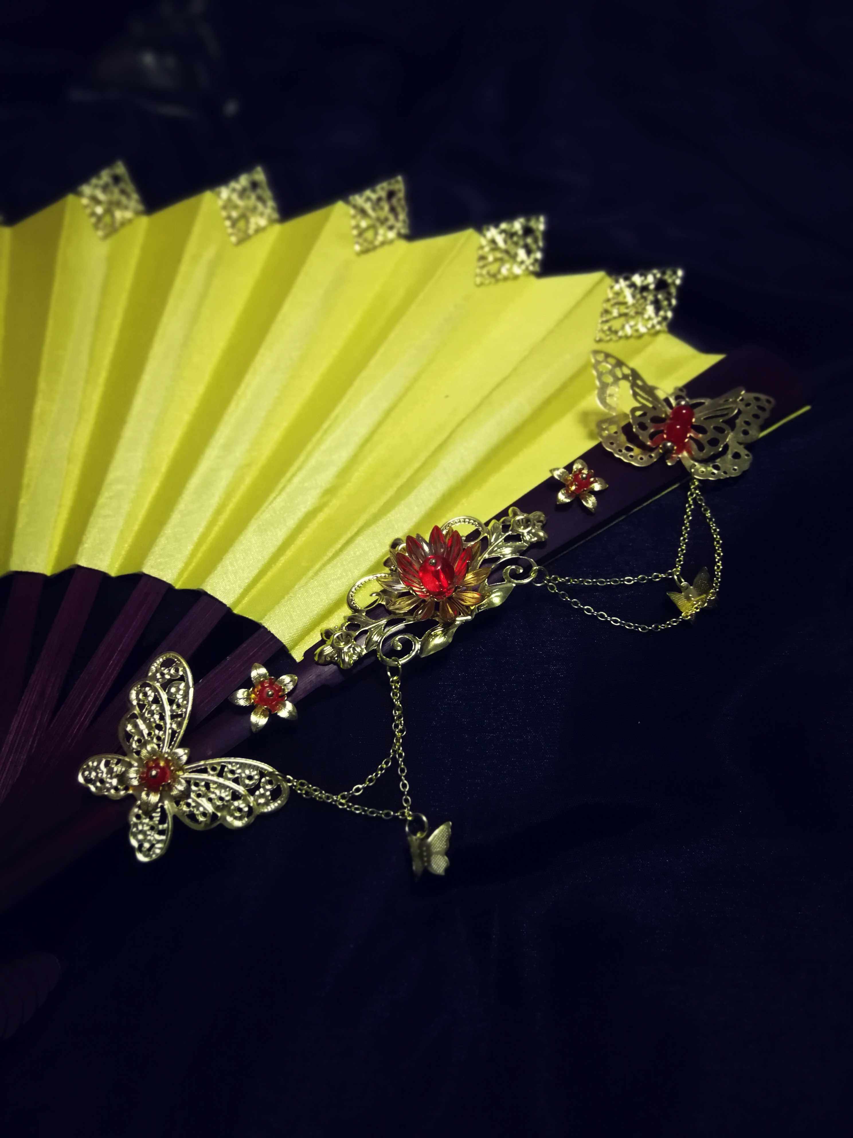 天官赐福花城金箔扇子衍生cos道具血雨探花周边饰品定做原创