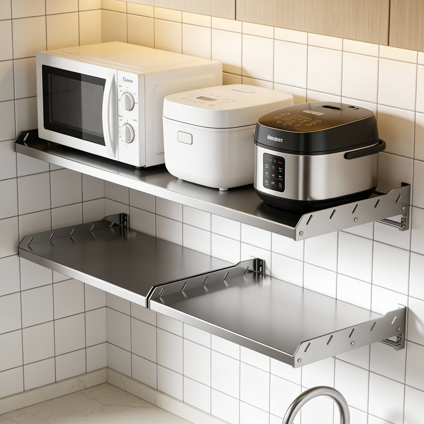 定制免打孔1层置物架304不锈钢