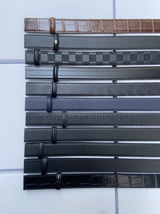 原厂原单男士 3.4cm真皮双面头层牛皮替换腰带荔枝纹皮带中青年