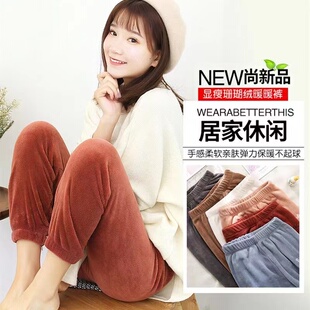 网红仙女暖暖裤珊瑚绒休闲裤女冬季保暖裤懒懒裤睡裤学生运动裤女